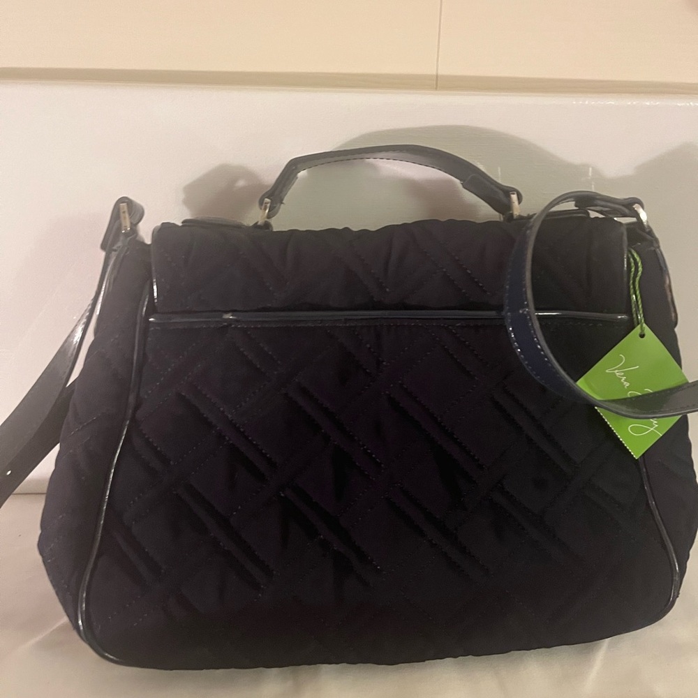 Vera Bradley Quilted Navy Turn-Lock Crossbody Shoulder Bag